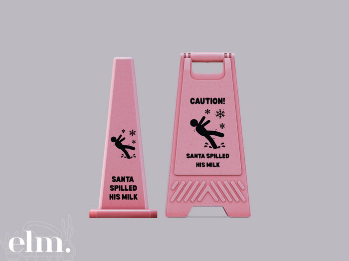 Second Life Marketplace - Elm. Slippery Safety Signs [Santa Milk]
